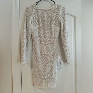Nwt Dress the Population Emery Long Sleeve Sequin Cocktail Dress